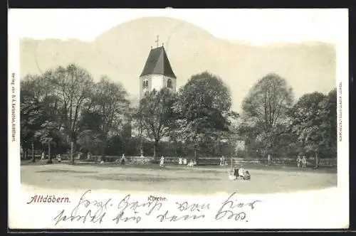 AK Altdöbern, Blick auf die Kirche