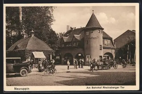 AK Neuruppin, Blick auf Bahnhof Rheinsberger Tor