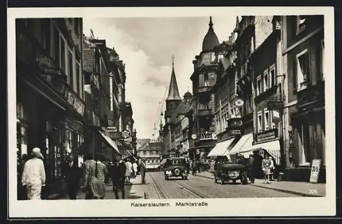 AK Kaiserslautern, Marktstrasse mit Ladengeschäften