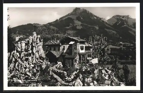 AK Fischbachau, Mechanisches Modell einer Bergmühle, Jos. Matt