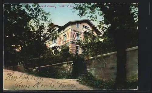 AK Bad Berka, Villa Alice mit Strasse