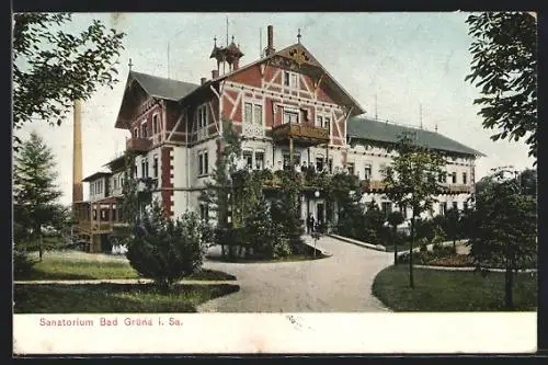 AK Bad Grüna i. Sa., Blick auf das Sanatorium