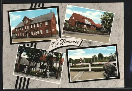 AK Zicherie /Kr. Gifhorn, Rathaus, Gedenkstelle, Grenze