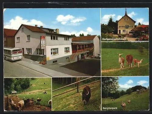 AK Erlenbach / Odenwald, Gasthaus Schorsch, Dorfgemeinschaftshaus, Bergtierpark