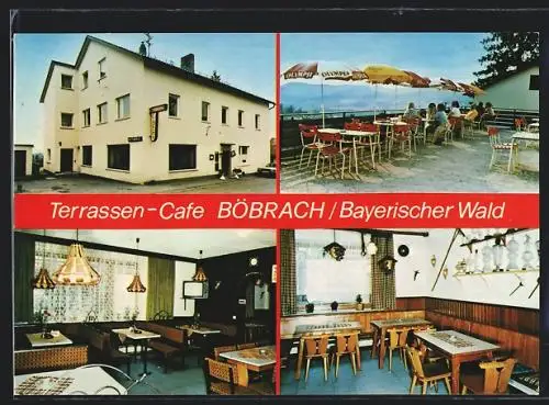 AK Böbrach / bayr. Wald, Terrassen-Café mit Blick über den Wald