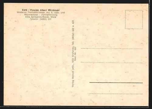 AK Spiegelau /Bayer. Wald, Café und PEnsion Albert Würzbauer