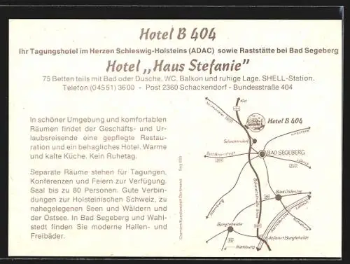 AK Schackendorf, Hotel Haus Stefanie, Hotel B 404, Bundesstrasse 404