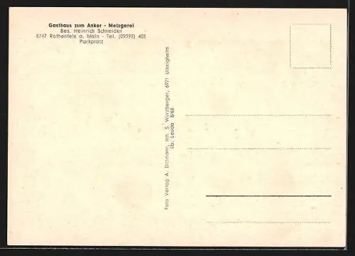 AK Rothenfels / Main, Gasthaus zum Anker, Ortsansicht