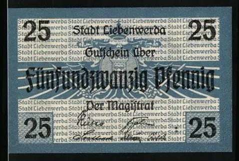 Notgeld Liebenwerda, 25 Pfennig, Am Rathaus