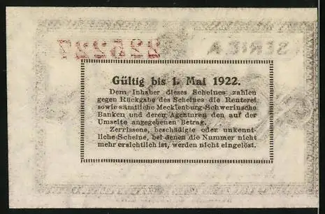 Notgeld Schwerin / Mecklenburg 1922, 25 Pfennig, Serie A