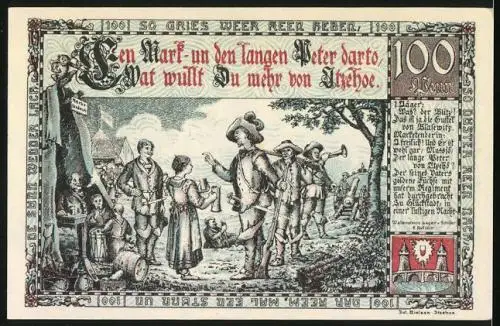 Notgeld Itzehoe 1920, 1 Mark, Jäger in ihrem Camp
