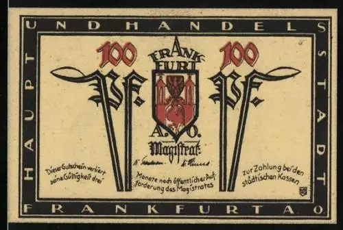 Notgeld Frankfurt a. O., 100 Pfennig, Die Marienkirche von Süden