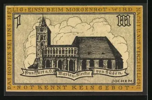 Notgeld Frankfurt a. O., 100 Pfennig, Die Marienkirche von Süden