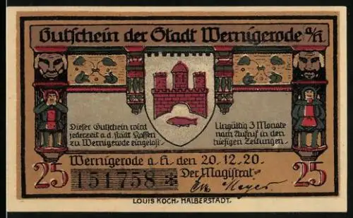 Notgeld Wernigerode 1920, 25 Pfennig, Der Besenflug der Hexen