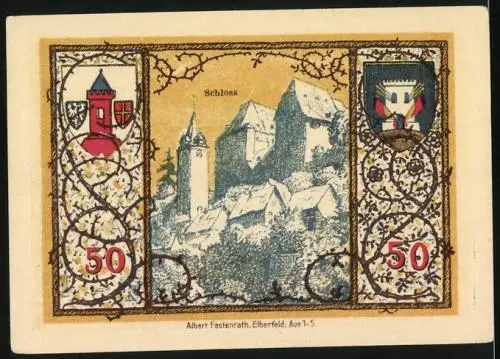 Notgeld Westerburg 1920, 50 Pfennig, Blick auf das Schloss