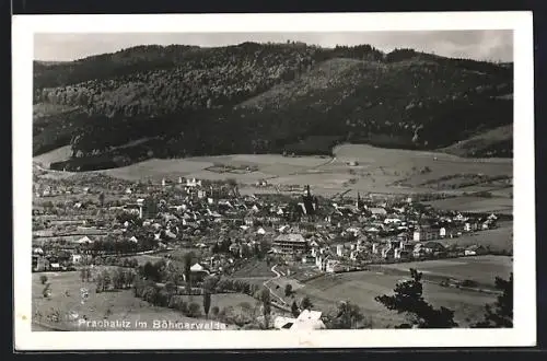 AK Prachatitz im Böhmerwalde, Gesamtansicht aus der Vogelschau