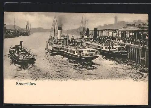 AK Broomielaw, The Port with two big paddle steamers