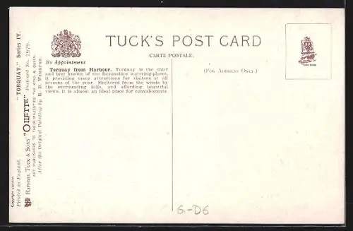 Künstler-AK Torquay, Panorama from Harbour