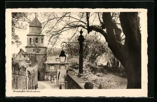 AK Braunfels, Ortspartie mit Glockenturm