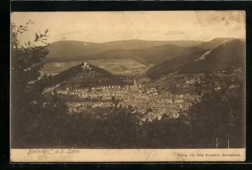 AK Biedenkopf a. Lahn, Totalansicht mit Berglandschaft