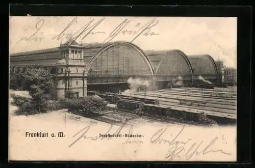 AK Frankfurt a. M., Hauptbahnhof - Rückansicht