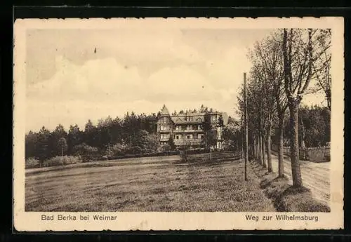 AK Bad Berka, Weg zum Hotel & Pension Wilhelmsburg