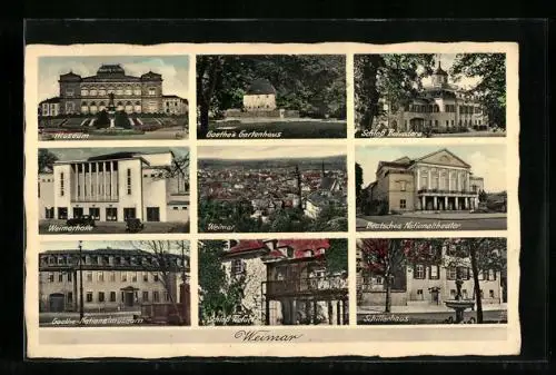 AK Weimar / Thür., Schillerhaus, Schloss Belvedere, Museum