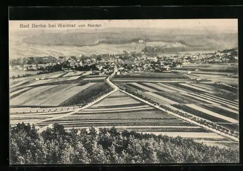 AK Bad Berka bei Weimar, Ortsansicht von Norden