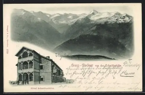 AK Schmittenhöhe, Gross-Glockner von der Schmittenhöhe, Hotel Schmittenhöhe