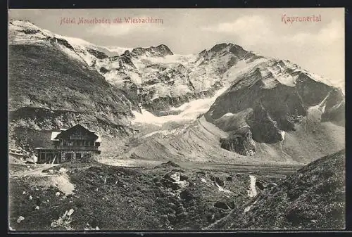 AK Zell am See, Hotel Moserboden mit Wiesbachhorn und Kaprunertal