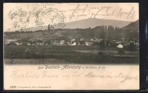 AK Bad Deutsch-Altenburg an der Donau, Ortspartie mit Kirche