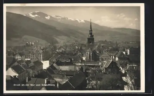 AK Bruck a. Mur, Ortsansicht vom Schlossberg aus