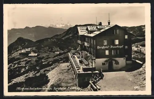 AK Ebensee, Berghotel Feuerkogel mit Seilbahn