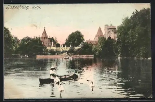 AK Laxenburg, K. K. Lustschloss hinter dem Teich