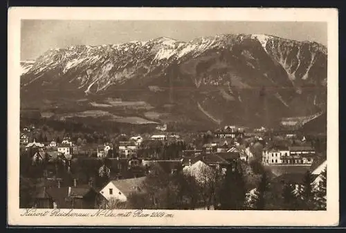 AK Reichenau /N.-Oe., Ortsansicht mit Rax