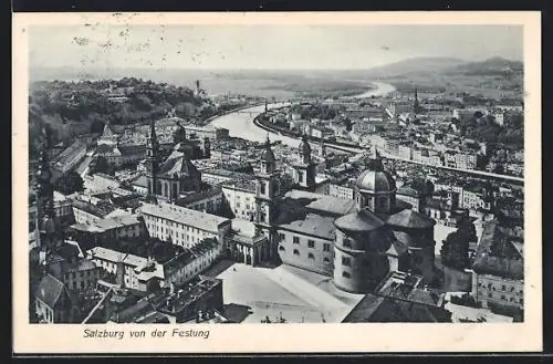 AK Salzburg, Ortsansicht von der Festung