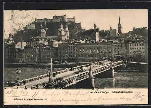 AK Salzburg, Partie an der Staatsbrücke