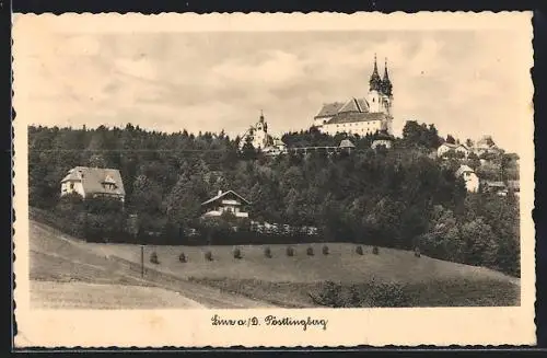 AK Linz a. D., Blick auf den Pöstlingberg