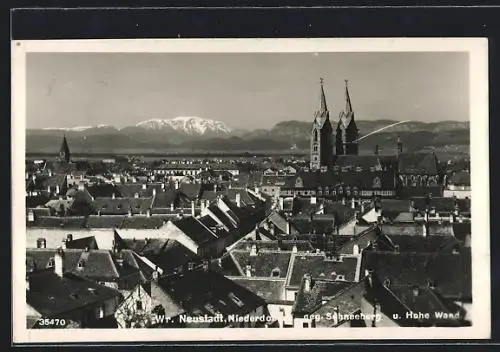 AK Wiener Neustadt, Panorama gegen Schneeberg und Hohe Wand