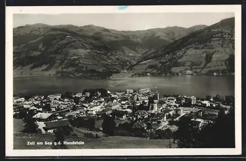 AK Zell am See, Ortsansicht gegen den Hundstein