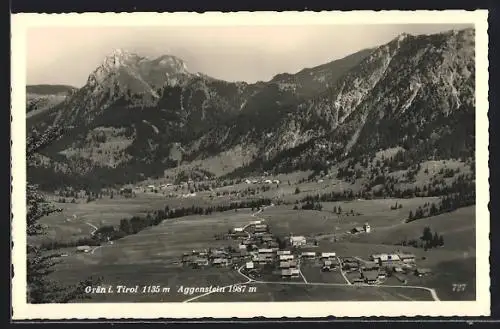 AK Grän i. Tirol, Ortsansicht mit dem Aggenstein