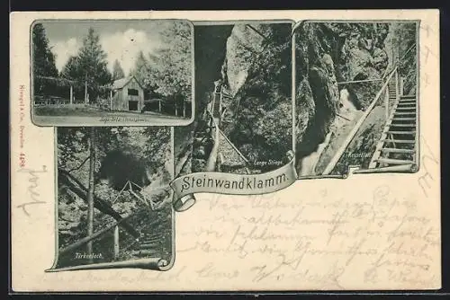 AK Furth an der Triesting, Steinwandklamm mit Kesselfall, Türkenloch, Jaga-Sitz