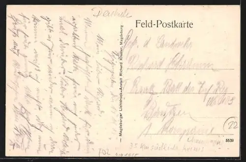 AK St. Erme, Partie am Bahnhofsgebäude