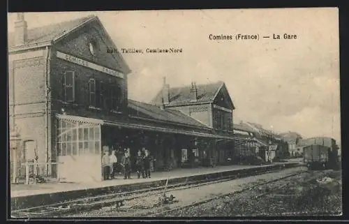 AK Comines, Partie am Bahnhof, La Gare