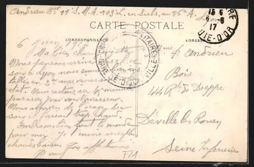 AK Dijon, Vue Générale mit Bahnhof und Güterwaggons