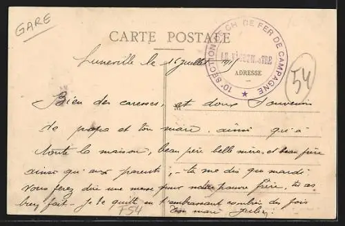 AK Lunéville, Vue générale de la Gare