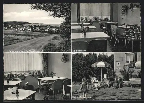 AK Oberwambach bei Altenkirchen, Privatpension Haus Margarete mit Speiseraum, Gesellschaftszimmer & Garten