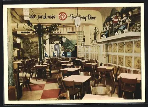 AK Mainz, Gasthaus Oberbayern, Speiseraum