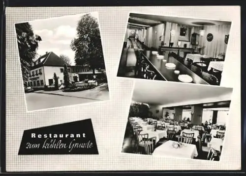 AK Dortmund-Kirchhörde, Restaurant Zum Kühlen Grunde mit Innenansichten, Galoppstr. 57