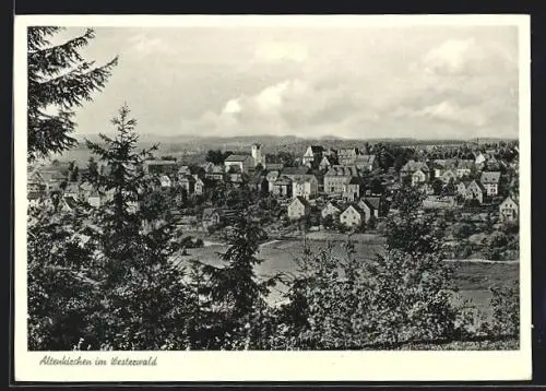 AK Altenkirchen im Westerwald, Gesamtansicht über Bäume hinweg